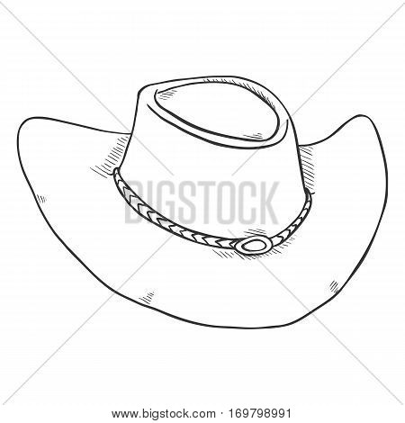 Vector Single Sketch Cowboys Hat