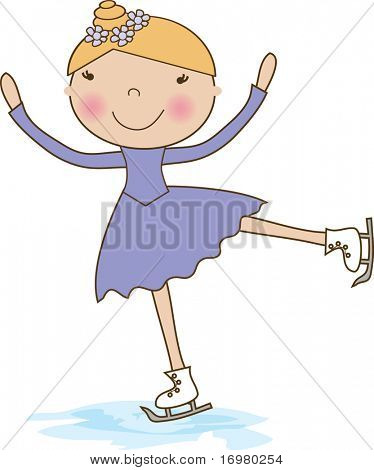 Ragazza in pattini. Vector.