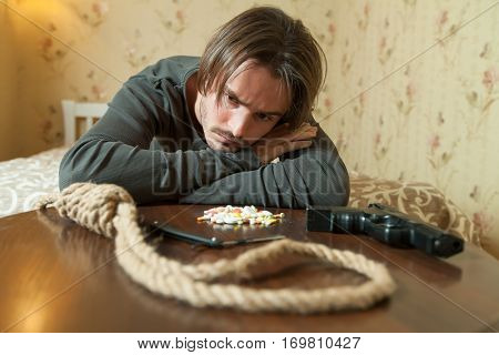 Desperate man choose commit suicide method.