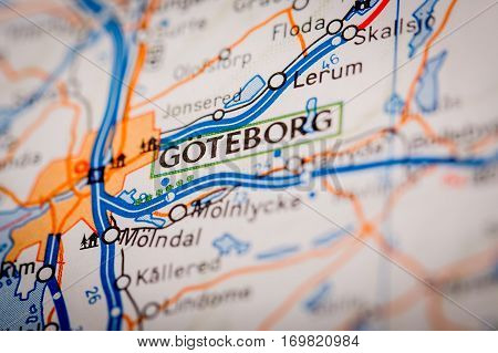 Goteborg City On A Road Map