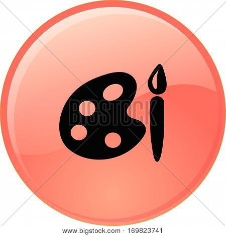 Paint brush with palette icon. Vector illustration