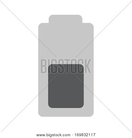 Battery half sign line vector icon. Electrical power sign. Rechargeable energy symbol.
