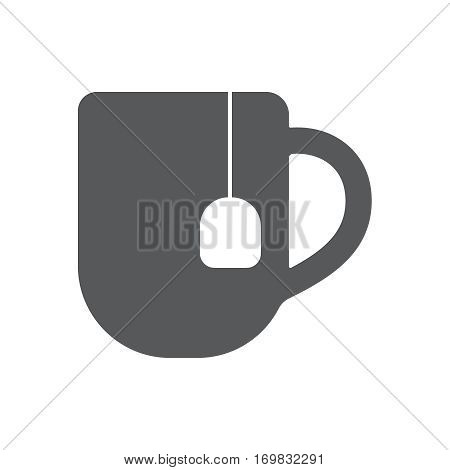Cup with tea bag icon isolated on background. Modern flat pictogram, business, marketing, concept. Trendy Simple vector symbol for web site design or button to mobile app. Logo illustration