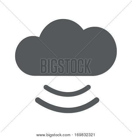 Wi-Fi cloud icon flat. Black pictogram on white background. Vector illustration symbol. EPS 10