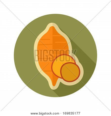 Sweet potato flat icon. Batata. Vegetable vector illustration