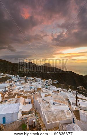 View of Chora village on Anafi island.