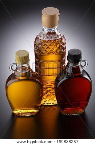 variety syrup on the gray background