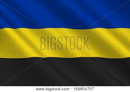 Flag of Gelderland is a province of the Netherlands. 3d illustration