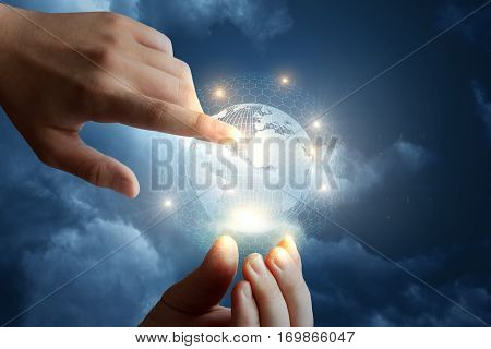 Intonational Global Network. Concept Of Modern Business Technology.