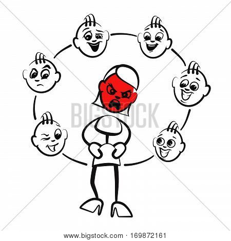 Stick Figure Series Emotions - Rage