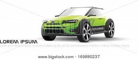 car hacthback design on white background vector