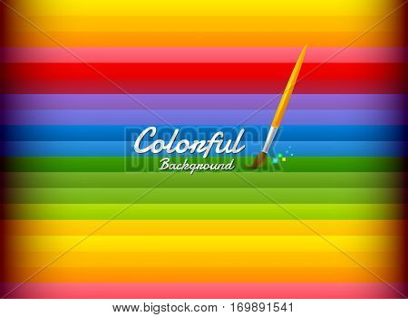 colorful rainbow background with art brush color vector