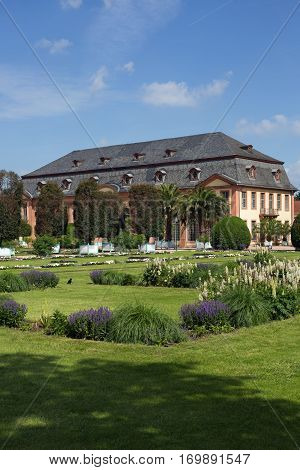 Orangerie and Orangerie garden in Darmstadt (Hesse, Germany)