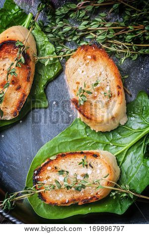 Fried Bread Croutons With Thym