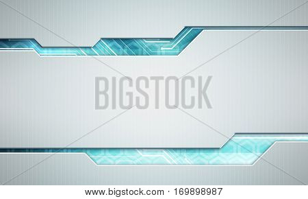 Abstract digital image technology interface concept witn circuit microchip background on metal plate