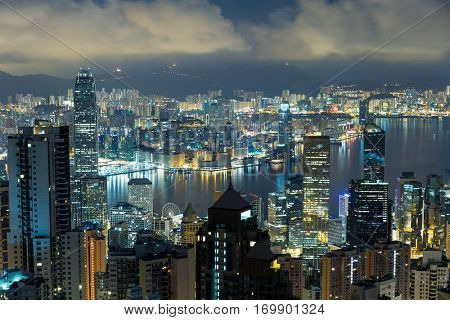 Hong Kong skyline at night