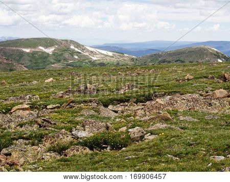 Views from Trail Ridge Road in Rocky Mountain National Park USA