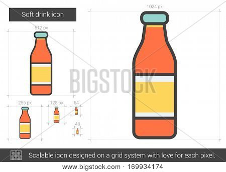 Soft drink vector line icon isolated on white background. Soft drink line icon for infographic, website or app. Scalable icon designed on a grid system.