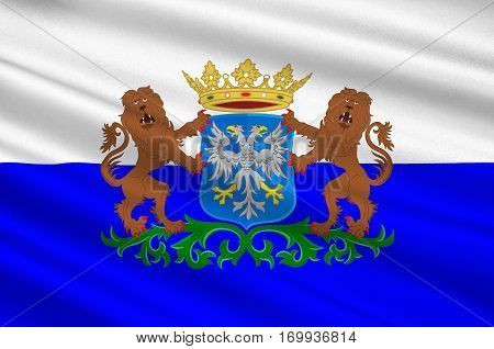Flag of Arnhem is a city and municipality situated in the eastern part of the Netherlands. 3d illustration