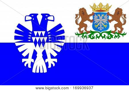 Flag of Arnhem is a city and municipality situated in the eastern part of the Netherlands. 3d illustration