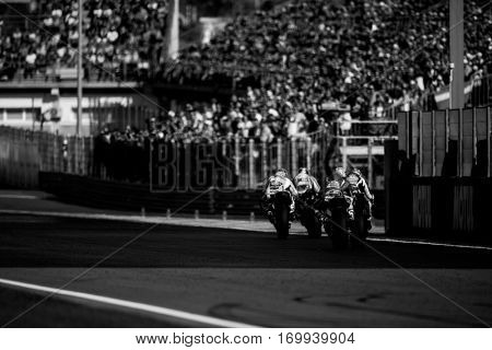 VALENCIA, SPAIN - NOV 13: Pilots during Motogp Grand Prix of the Comunidad Valencia on November 13, 2016 in Valencia, Spain.