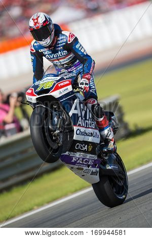 VALENCIA, SPAIN - NOV 12: Loris Baz during Motogp Grand Prix of the Comunidad Valencia on November 12, 2016 in Valencia, Spain.