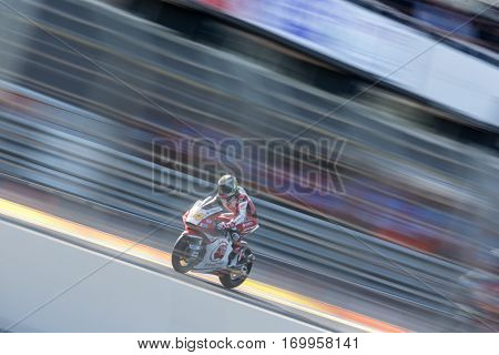 VALENCIA, SPAIN - NOV 12: Wilairot in Moto2 practice during Motogp Grand Prix of the Comunidad Valencia on November 12, 2016 in Valencia, Spain.