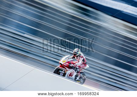VALENCIA, SPAIN - NOV 12: Wilairot in Moto2 practice during Motogp Grand Prix of the Comunidad Valencia on November 12, 2016 in Valencia, Spain.