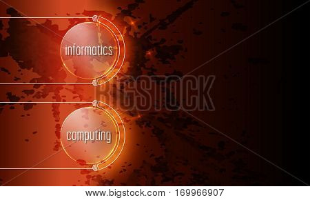 Abstract background with the words informatics computing