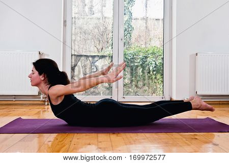 Yoga Locust Position