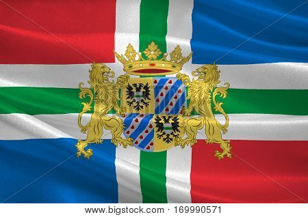 Flag of Groningen is the northeasternmost province of the Netherlands. 3d illustration