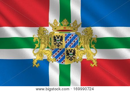Flag of Groningen is the northeasternmost province of the Netherlands. 3d illustration