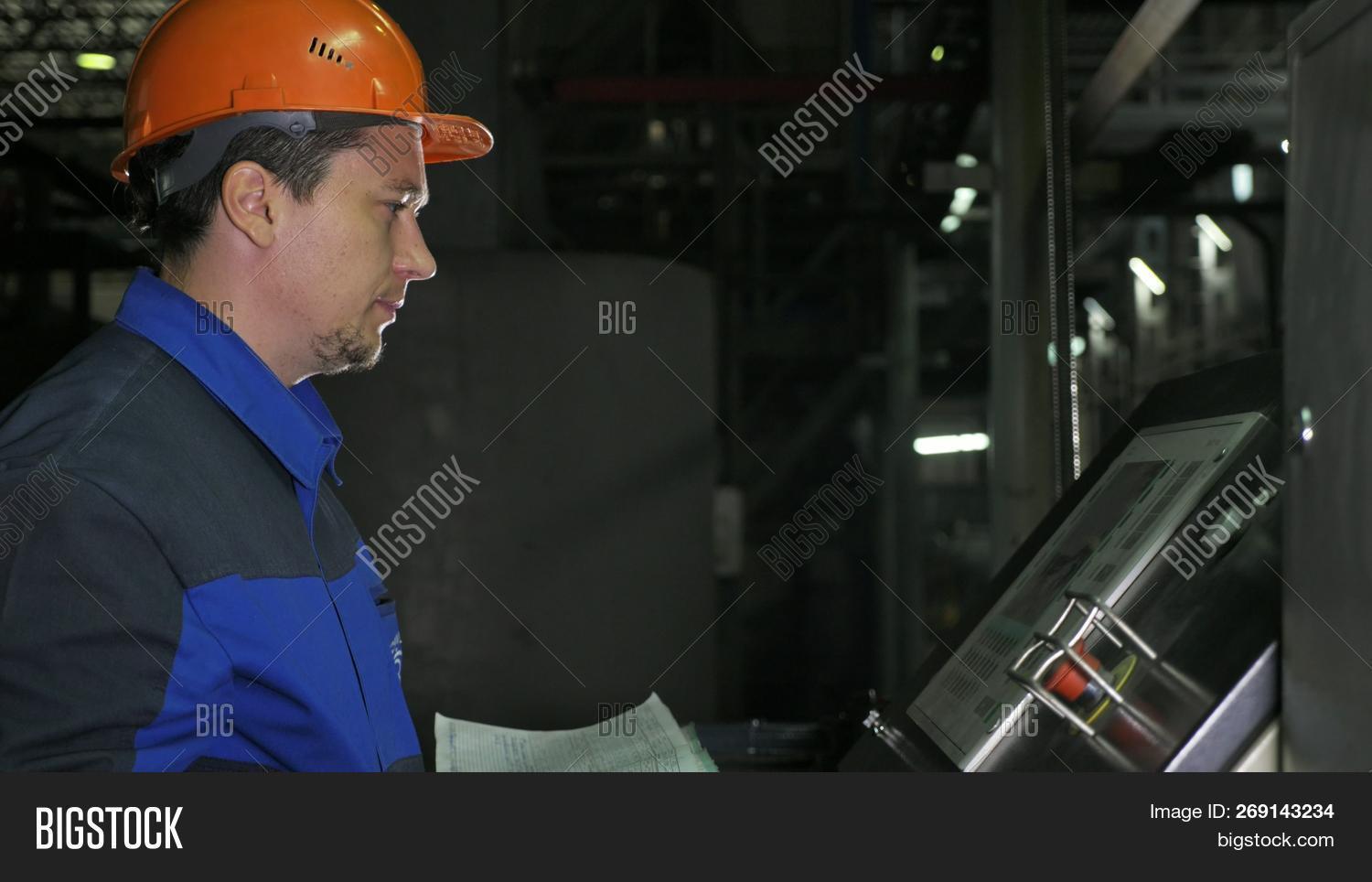 Operator Monitors Image & Photo (Free Trial) | Bigstock