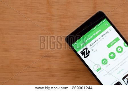 Bekasi, West Java, Indonesia. November 16, 2018 : Zalora Fashion Shopping Dev App On Smartphone Scre