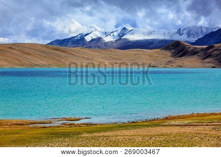 Himalayan lake Kyagar Tso. Ladakh, India