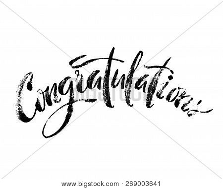 Creative Hand Drawn Lettering Congratulations. Ink Illustration. Modern Brush Calligraphy.