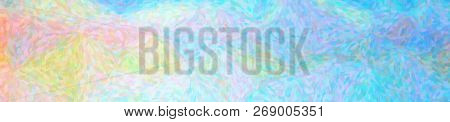 Illustration Of Abstract Blue And Orange Impressionist Pointlilism Banner Background