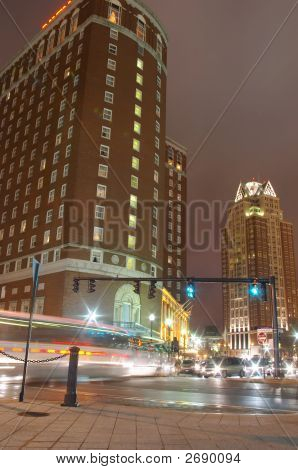 Providence-Rhode Island, centro da cidade à noite.