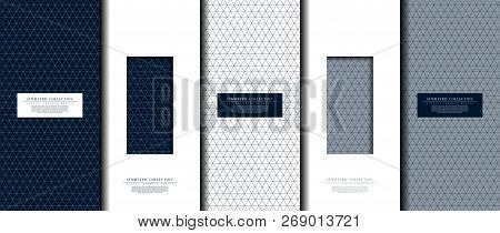 Symmetric Collection Abstract Pattern Geometic Navy Blue Background Card Template Vector Design