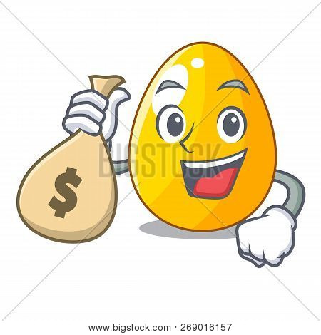 With Money Bag Golden Egg Cartoon For Greeting Card
