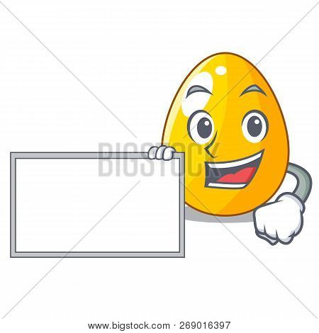 With Board Golden Egg Cartoon For Greeting Card