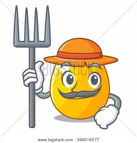 Farmer Golden Egg Cartoon For Greeting Card