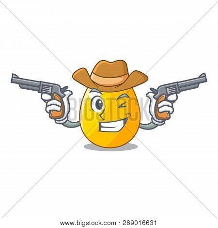 Cowboy Golden Egg Cartoon For Greeting Card