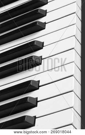 Many Black And White Piano Keys In Vertical Format