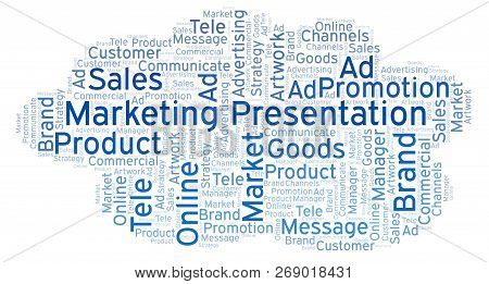 Word Cloud With Text Marketing Presentation. Wordcloud Made With Text Only.