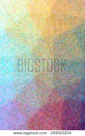 Illustration Of Abstract Orange, Yellow, Green, Purple Impressionist Pointlilism Vertical Background
