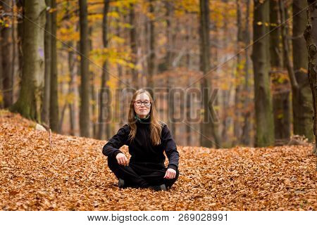 Beautiful Girl In Beskidy Mountains