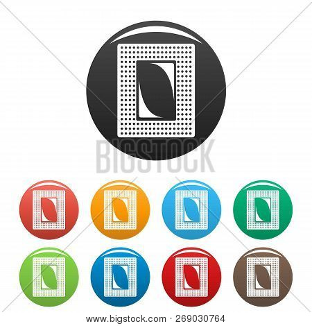 Contraceptive Patch Icons Set 9 Color Vector Isolated On White For Any Design