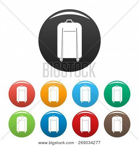 Travel Bag Icons Set 9 Color Vector Isolated On White For Any Design