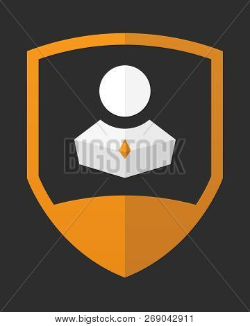Protection Logo. Team Logotype Design. Group People. Secure Icon. Five Chcracters And Shield.